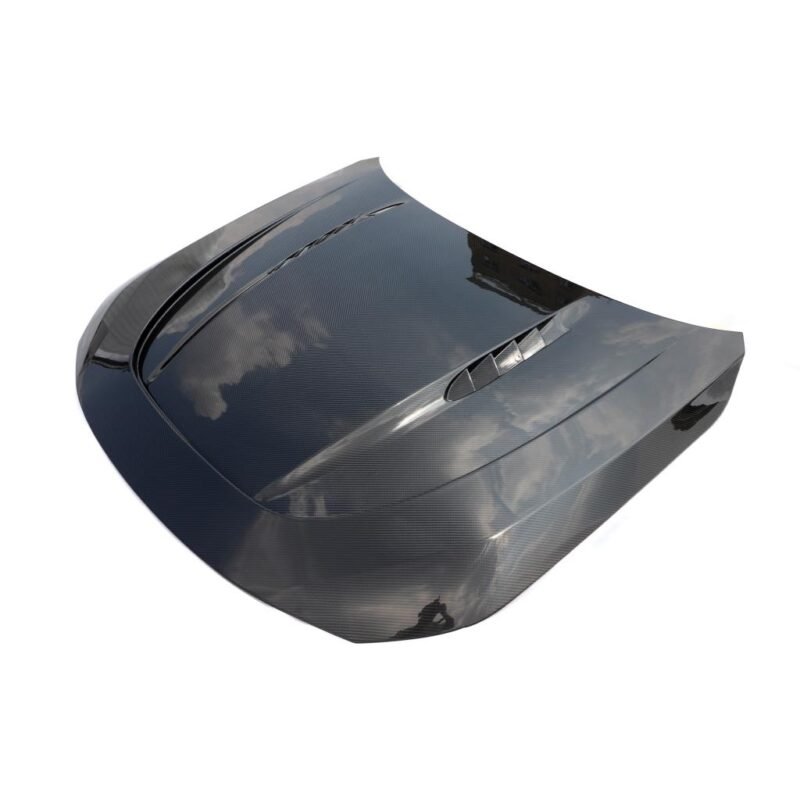 Installed BMW M2 (G87) dry carbon fiber hood