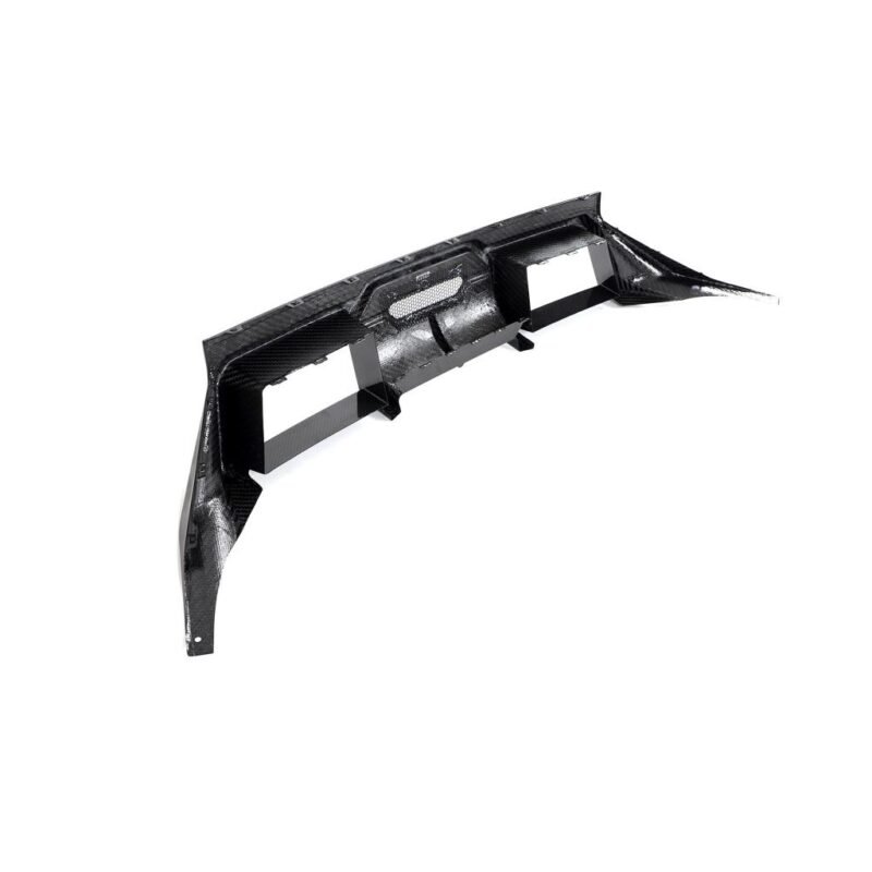 Close-up of BMW M2 (G87) dry carbon fiber rear bumper diffuser