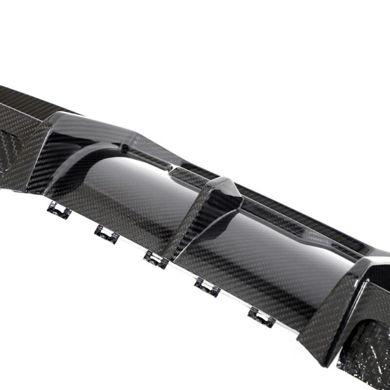Installed BMW M2 (G87) dry carbon fiber rear diffuser