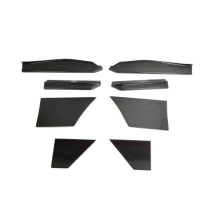 Aggressive dry carbon fiber side skirts on Nissan 400Z (RZ34)