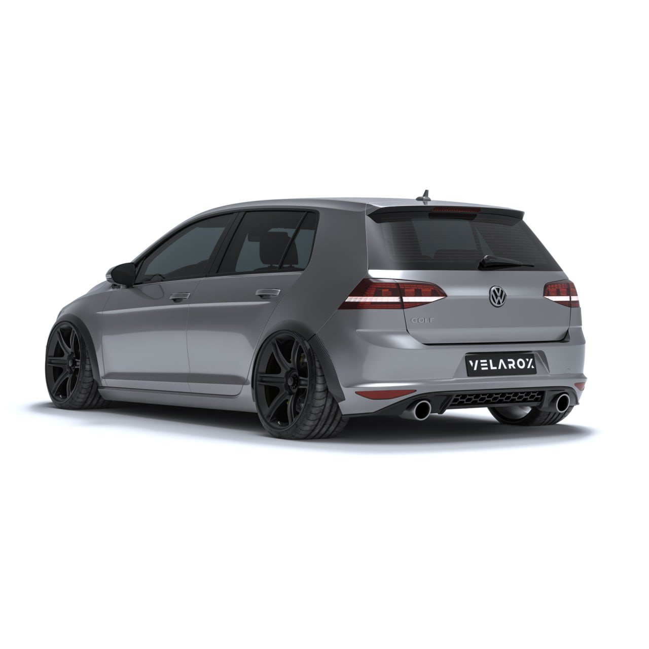 Volkswagen Golf MK7 wide fender flares mounted on vehicle body